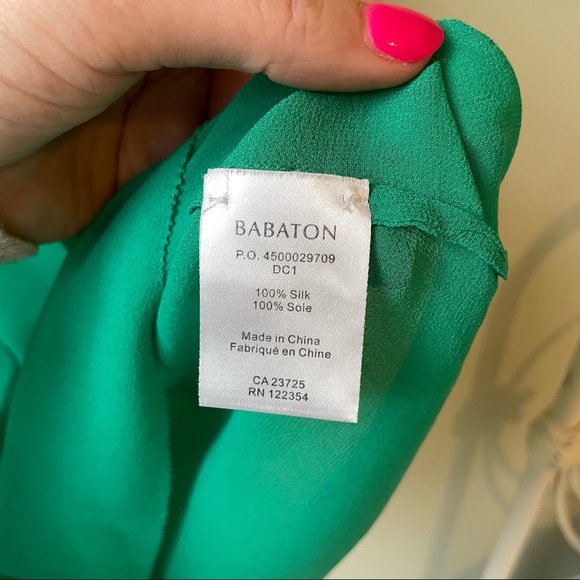 Aritzia Babaton Kelly Green Silk Top | Size XXS - Picture 4 of 6